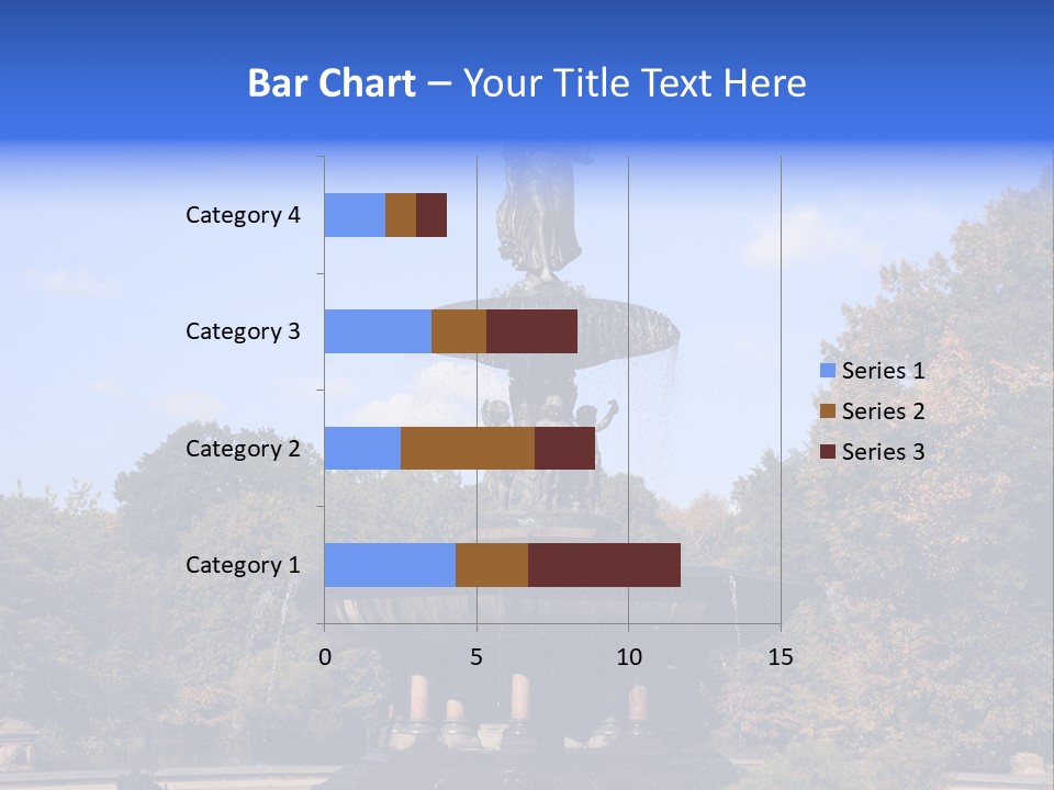 A Fountain With An Angel Statue On Top Of It PowerPoint Template