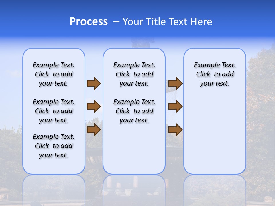 A Fountain With An Angel Statue On Top Of It PowerPoint Template