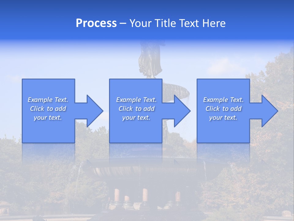 A Fountain With An Angel Statue On Top Of It PowerPoint Template