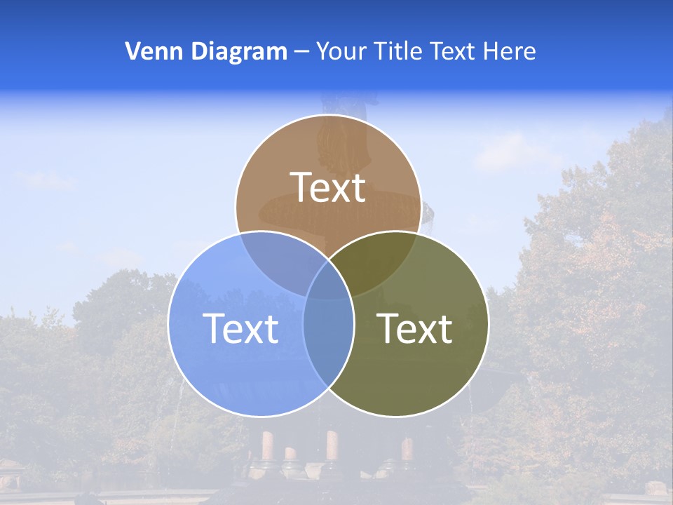 A Fountain With An Angel Statue On Top Of It PowerPoint Template