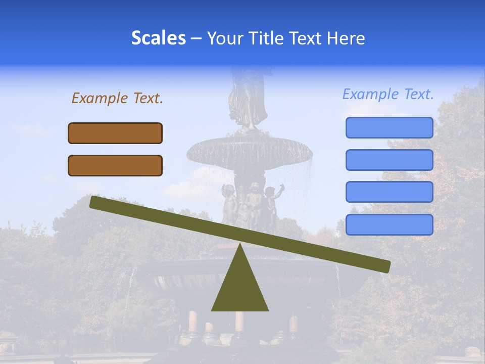 A Fountain With An Angel Statue On Top Of It PowerPoint Template