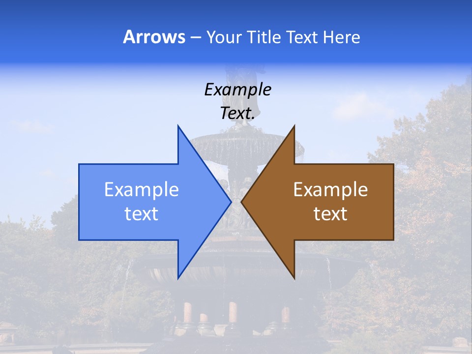 A Fountain With An Angel Statue On Top Of It PowerPoint Template