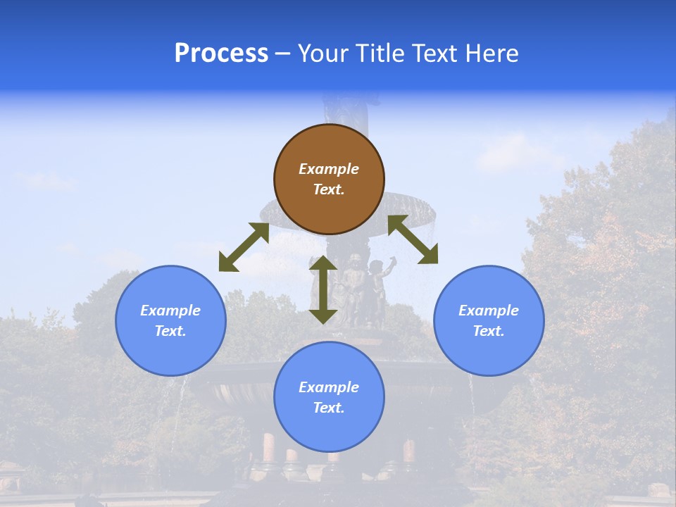 A Fountain With An Angel Statue On Top Of It PowerPoint Template