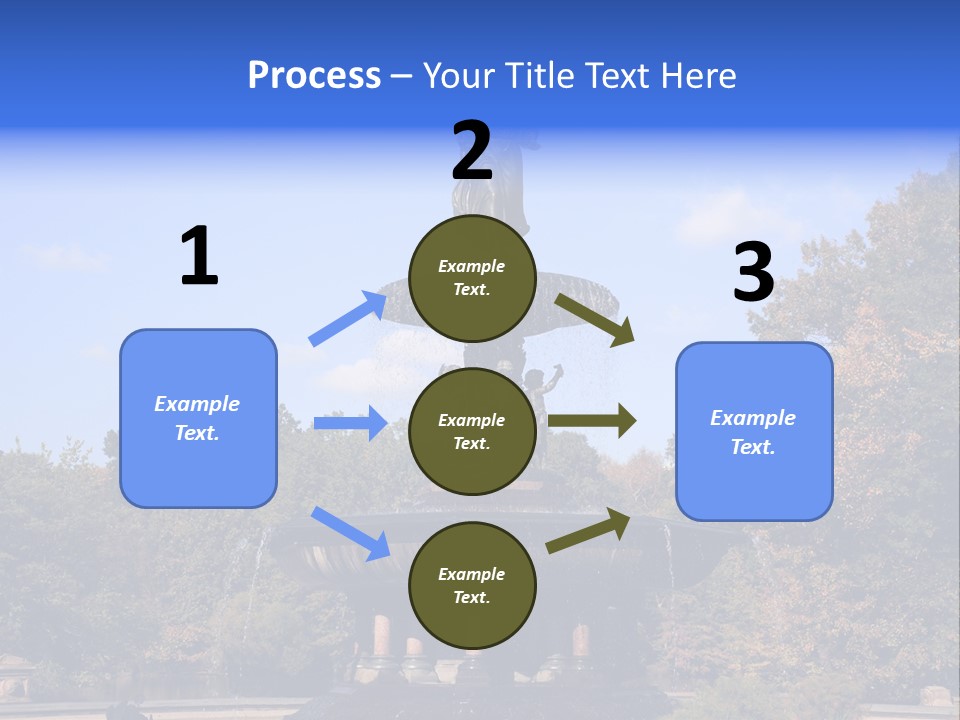 A Fountain With An Angel Statue On Top Of It PowerPoint Template