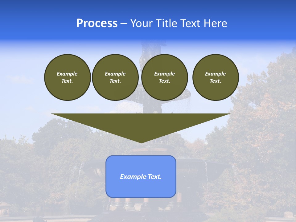 A Fountain With An Angel Statue On Top Of It PowerPoint Template