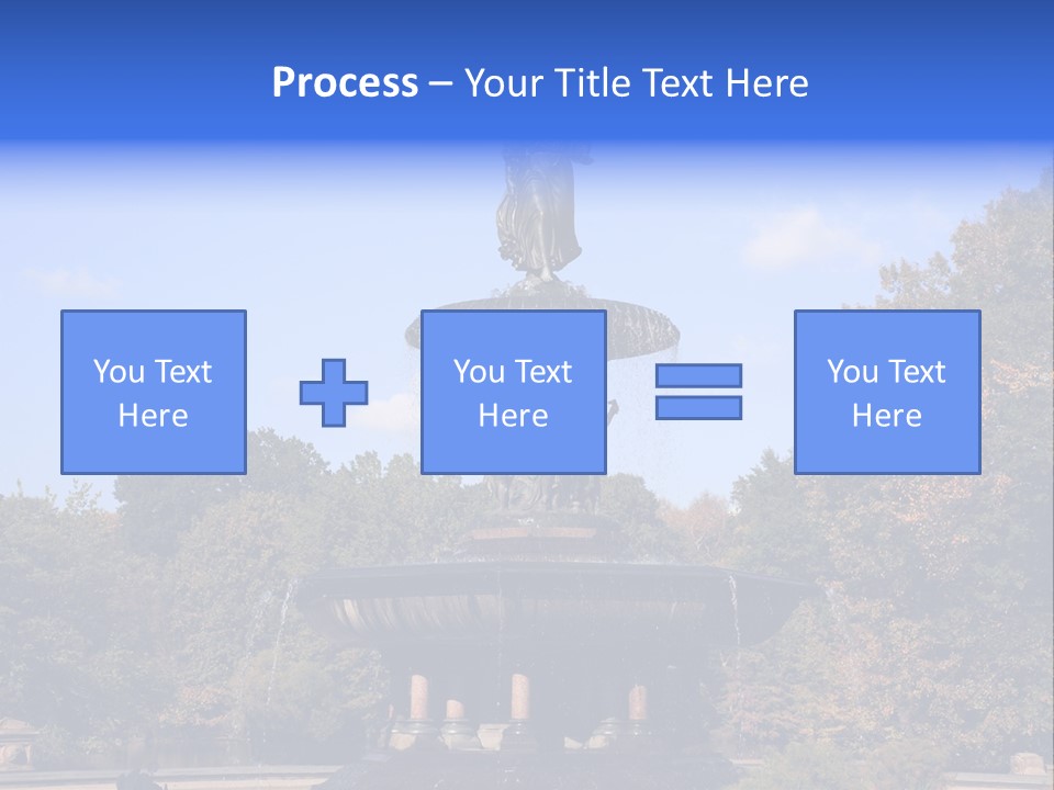 A Fountain With An Angel Statue On Top Of It PowerPoint Template