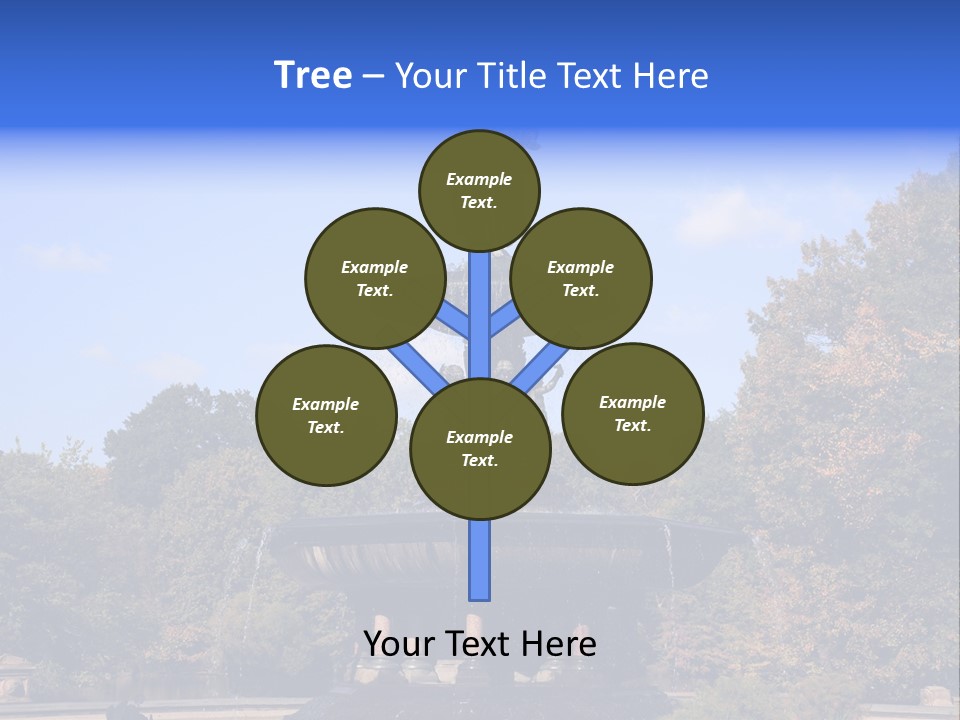 A Fountain With An Angel Statue On Top Of It PowerPoint Template