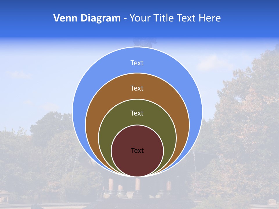 A Fountain With An Angel Statue On Top Of It PowerPoint Template