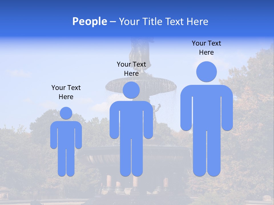 A Fountain With An Angel Statue On Top Of It PowerPoint Template