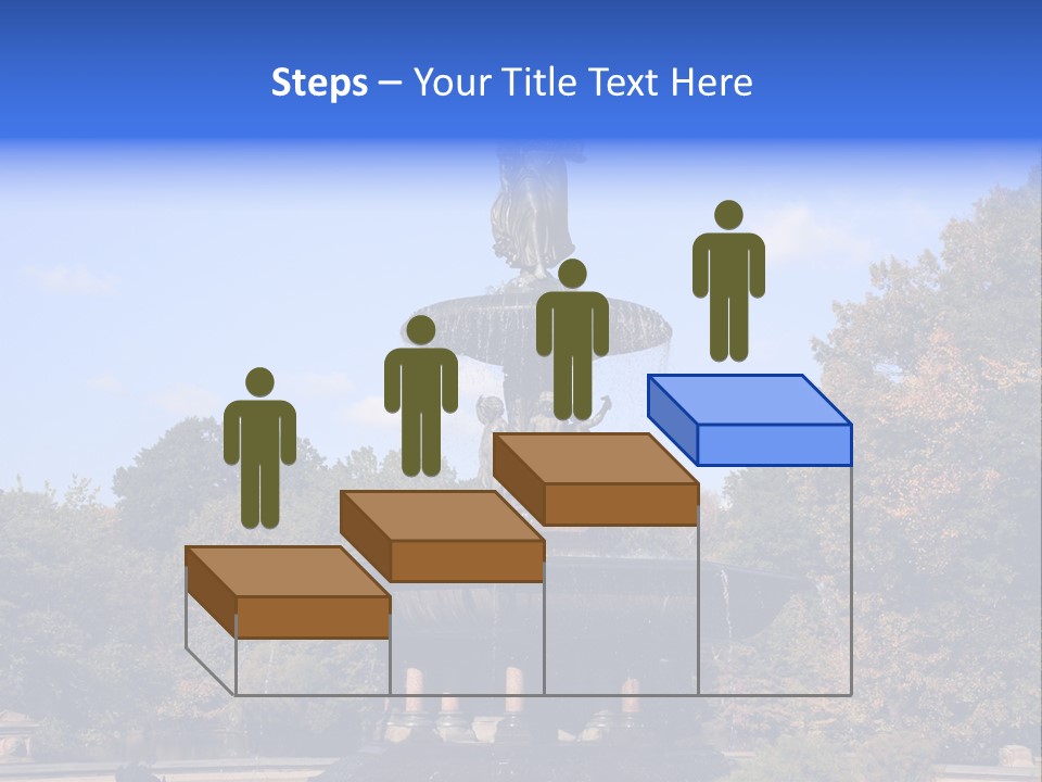 A Fountain With An Angel Statue On Top Of It PowerPoint Template