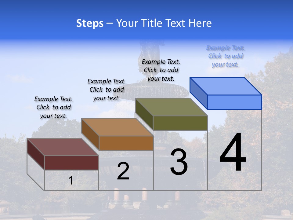 A Fountain With An Angel Statue On Top Of It PowerPoint Template