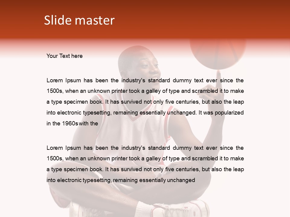 A Man Sitting On A Stool Holding A Basketball PowerPoint Template