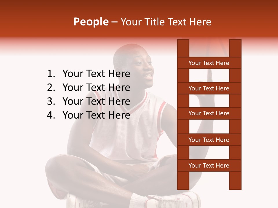 A Man Sitting On A Stool Holding A Basketball PowerPoint Template