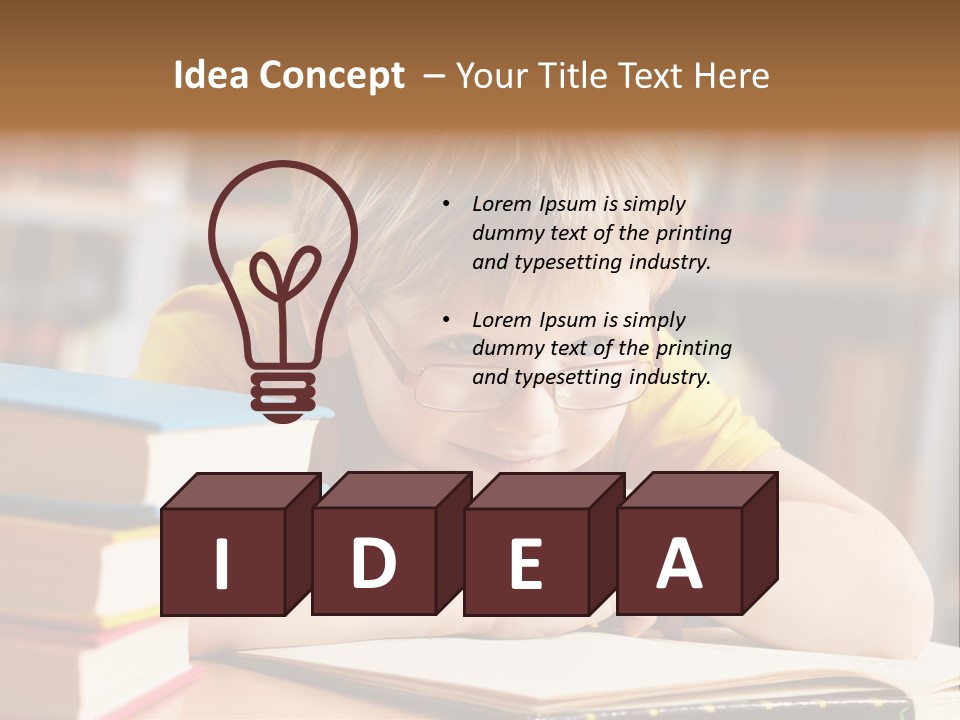 Study Pupil Lad PowerPoint Template