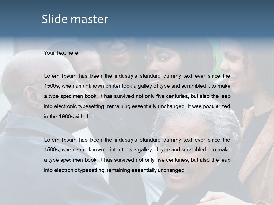 A Group Of People Standing Next To Each Other PowerPoint Template