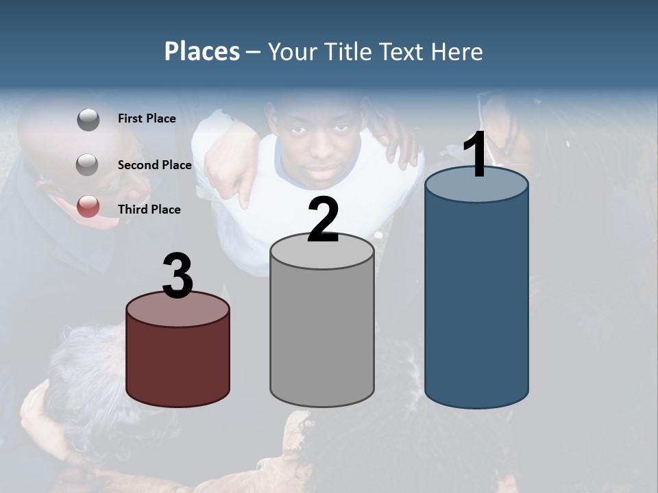 A Group Of People Standing Around Each Other PowerPoint Template