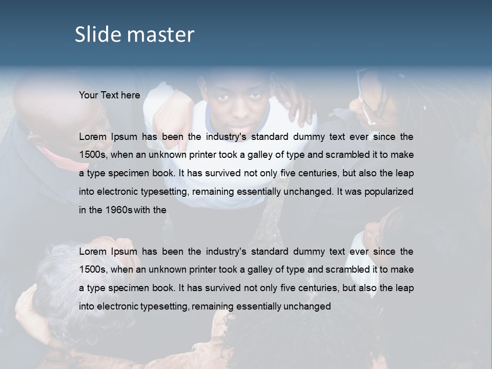 A Group Of People Standing Around Each Other PowerPoint Template