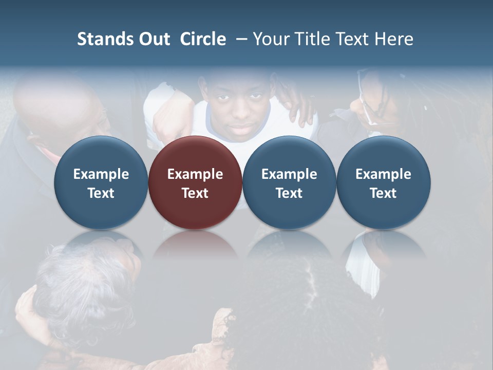 A Group Of People Standing Around Each Other PowerPoint Template