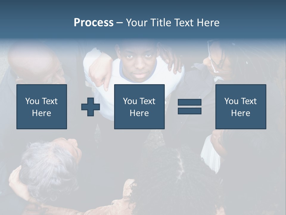 A Group Of People Standing Around Each Other PowerPoint Template