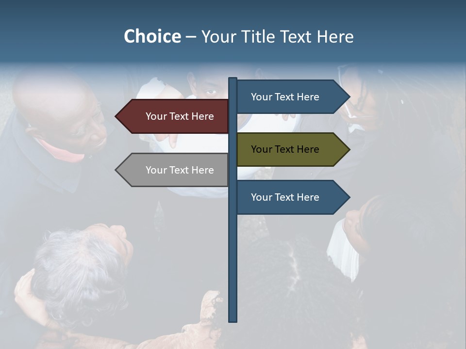 A Group Of People Standing Around Each Other PowerPoint Template