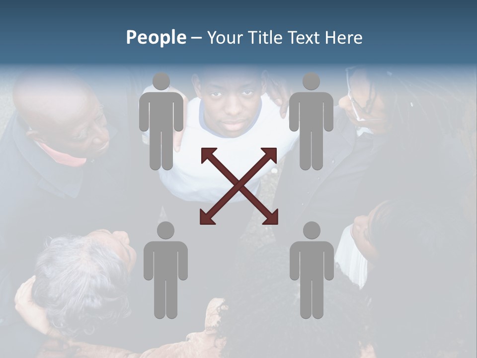 A Group Of People Standing Around Each Other PowerPoint Template