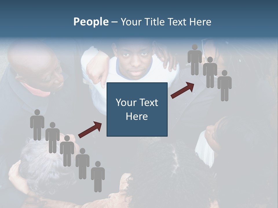 A Group Of People Standing Around Each Other PowerPoint Template