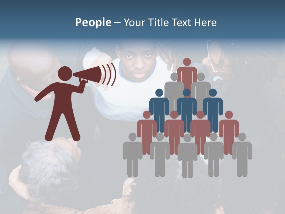 A Group Of People Standing Around Each Other PowerPoint Template
