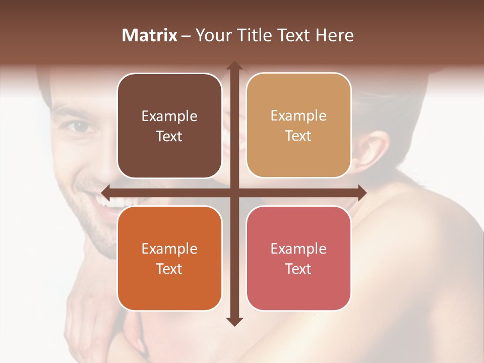 A Man And Woman Are Smiling For The Camera PowerPoint Template