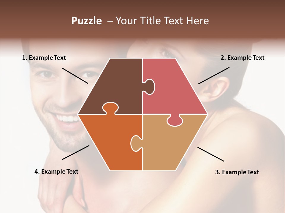 A Man And Woman Are Smiling For The Camera PowerPoint Template