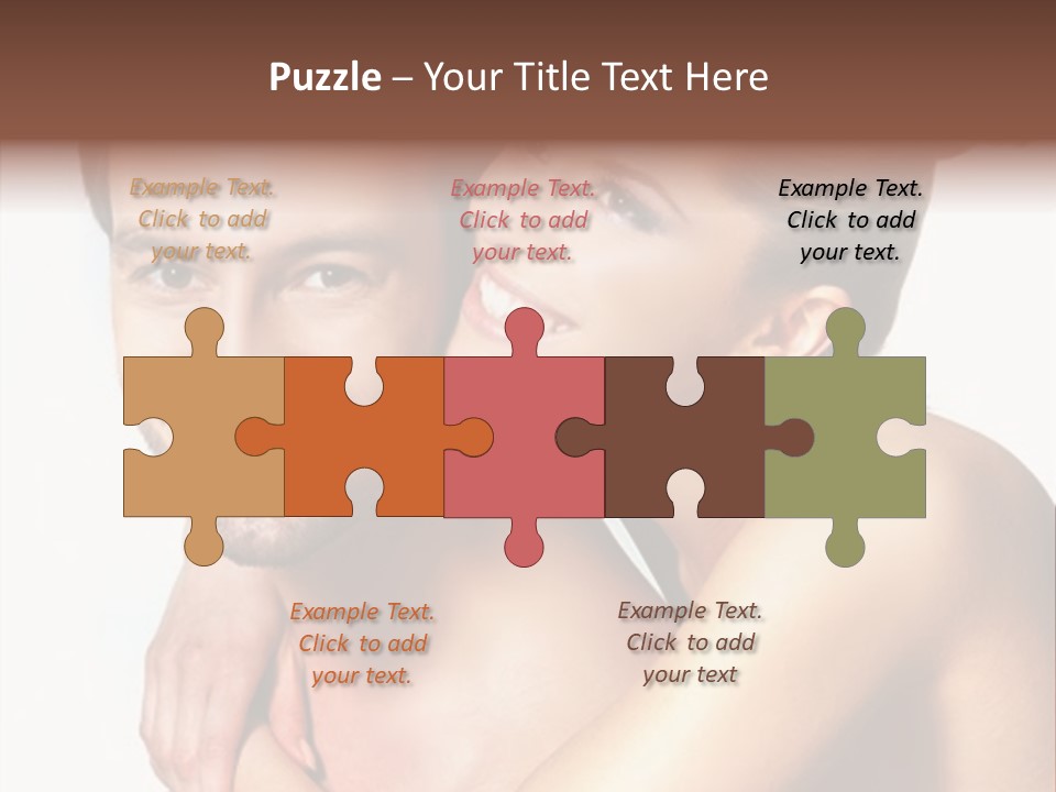 A Man And Woman Are Smiling For The Camera PowerPoint Template