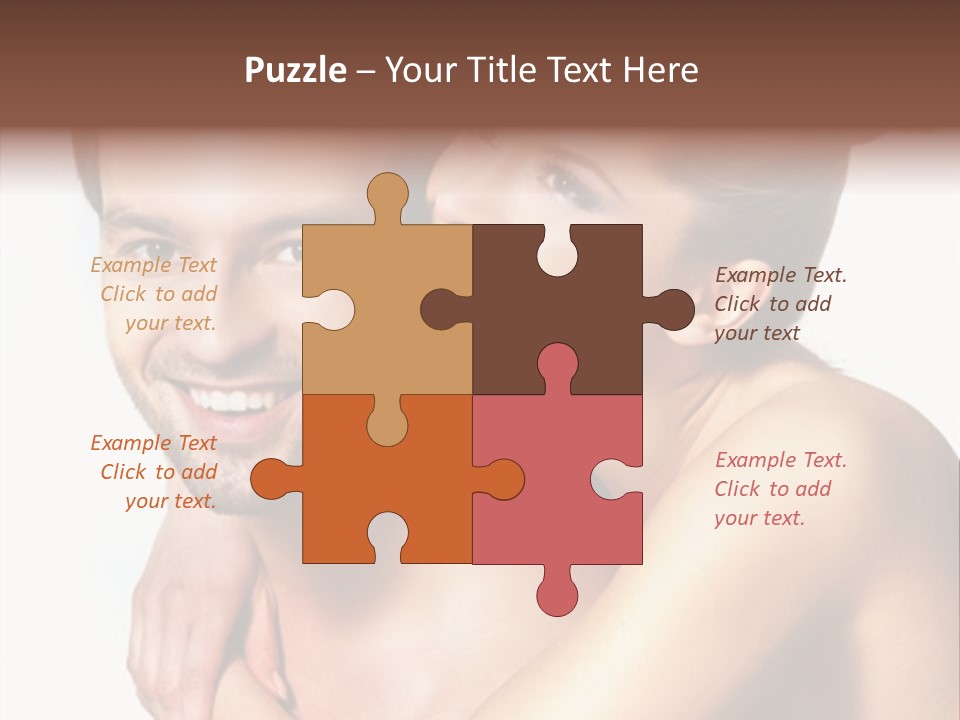 A Man And Woman Are Smiling For The Camera PowerPoint Template