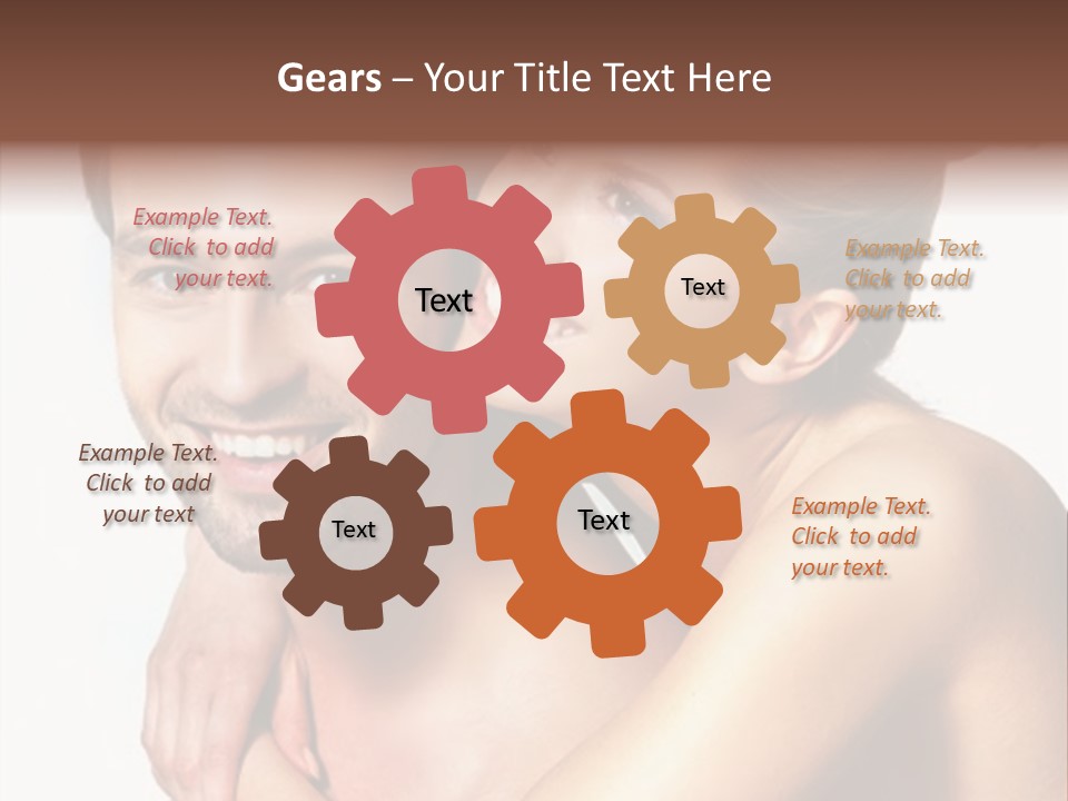 A Man And Woman Are Smiling For The Camera PowerPoint Template