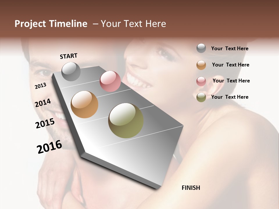 A Man And Woman Are Smiling For The Camera PowerPoint Template