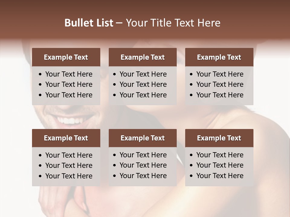 A Man And Woman Are Smiling For The Camera PowerPoint Template