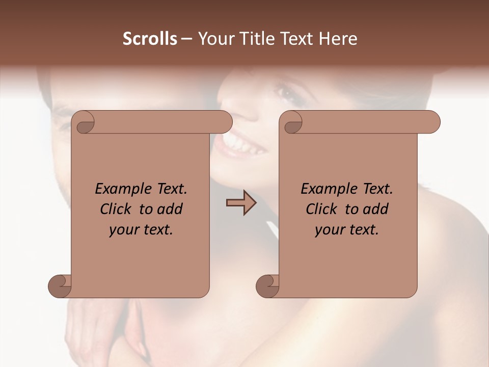 A Man And Woman Are Smiling For The Camera PowerPoint Template