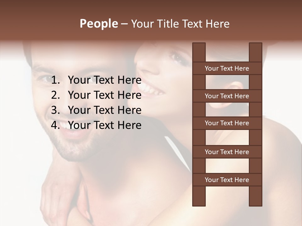 A Man And Woman Are Smiling For The Camera PowerPoint Template