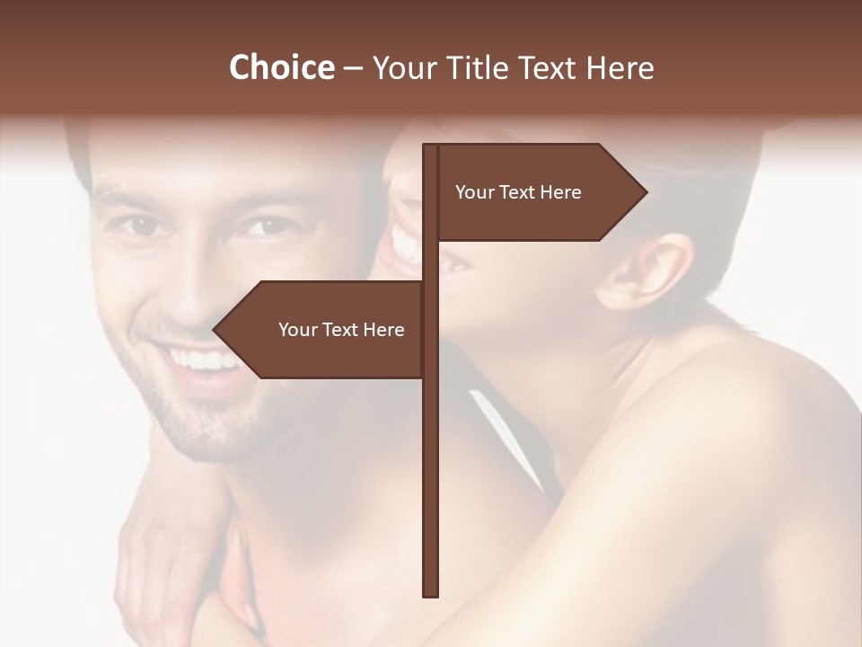 A Man And Woman Are Smiling For The Camera PowerPoint Template