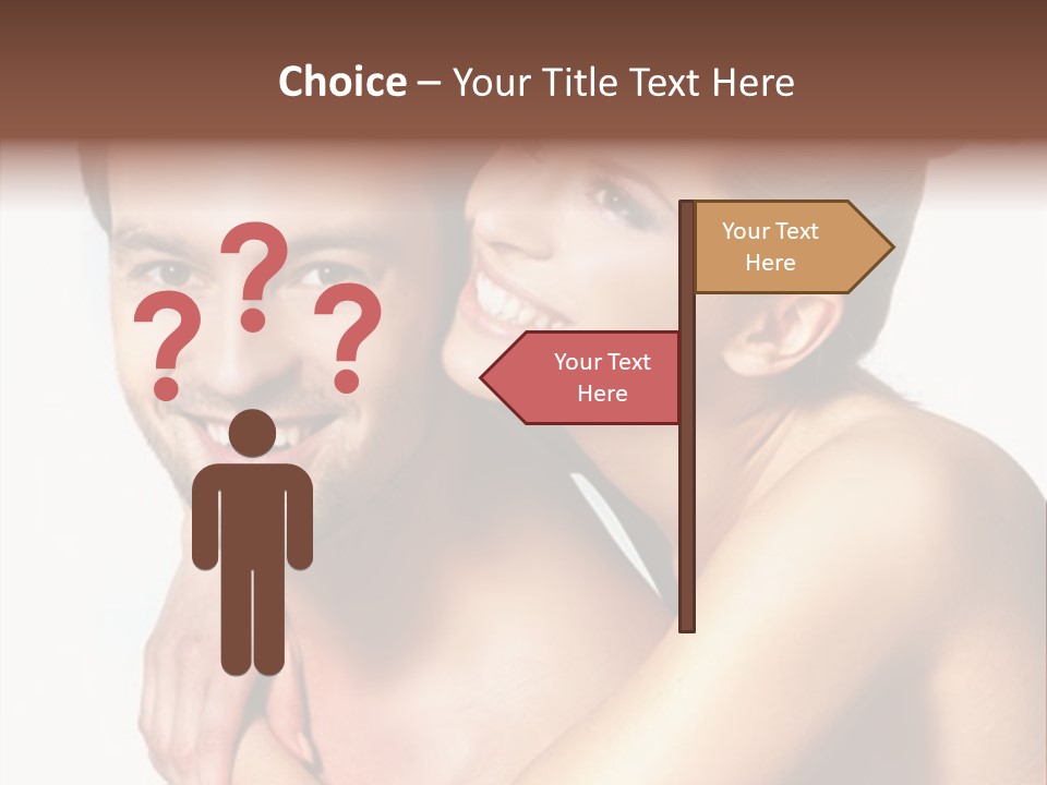 A Man And Woman Are Smiling For The Camera PowerPoint Template