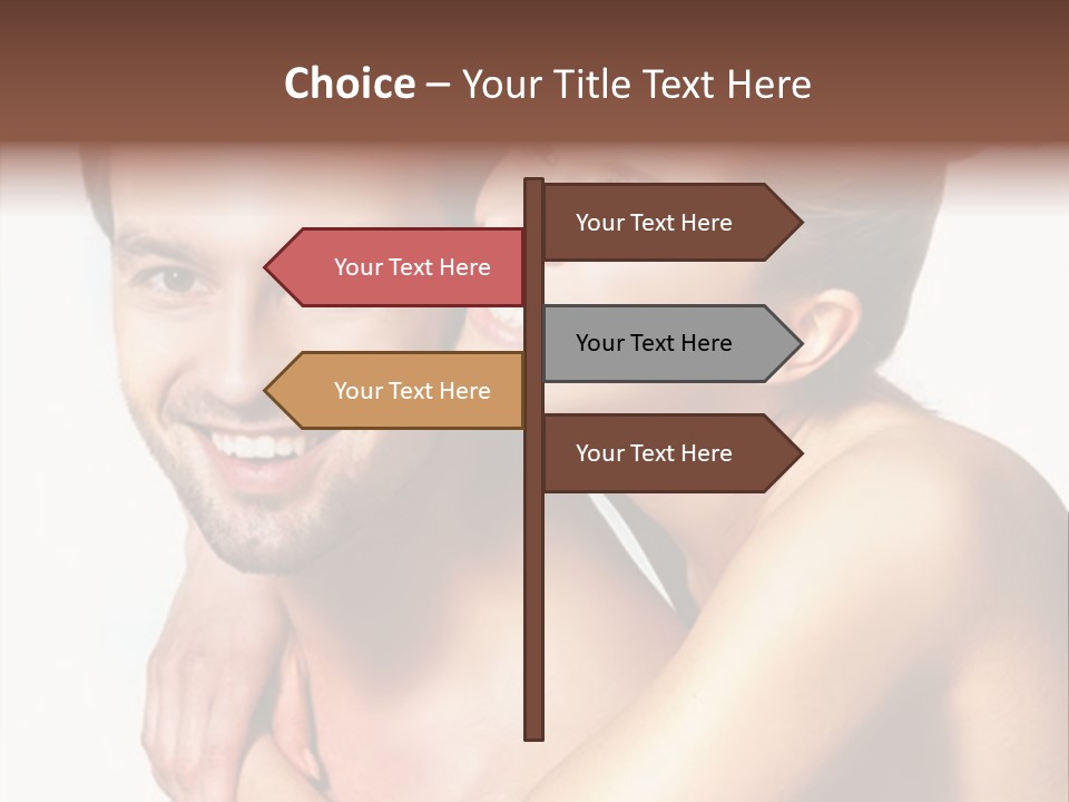 A Man And Woman Are Smiling For The Camera PowerPoint Template