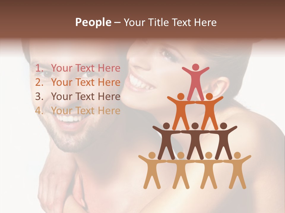 A Man And Woman Are Smiling For The Camera PowerPoint Template