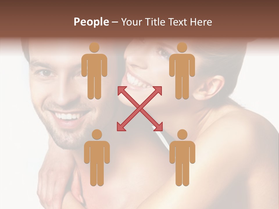 A Man And Woman Are Smiling For The Camera PowerPoint Template
