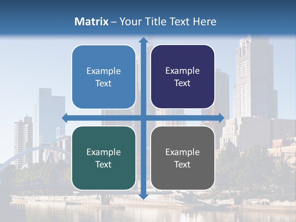 A City Skyline With A Bridge In The Foreground PowerPoint Template