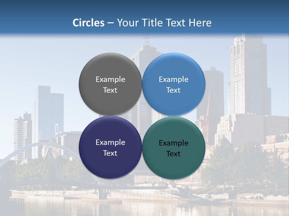 A City Skyline With A Bridge In The Foreground PowerPoint Template