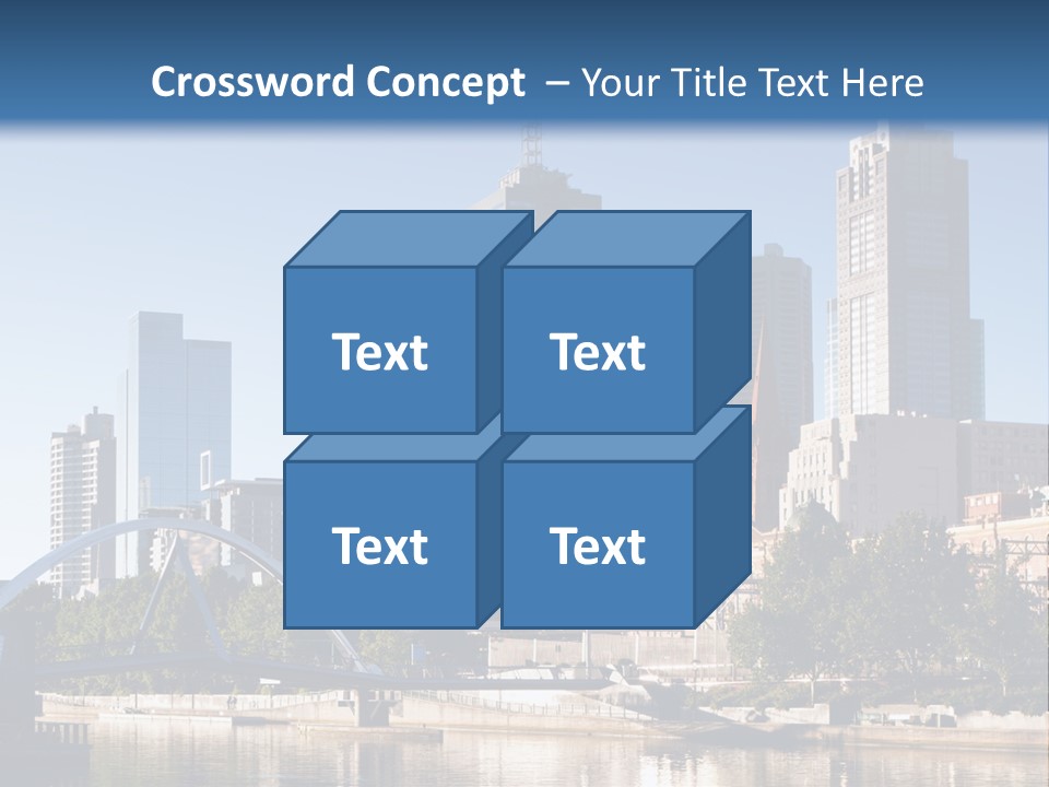 A City Skyline With A Bridge In The Foreground PowerPoint Template
