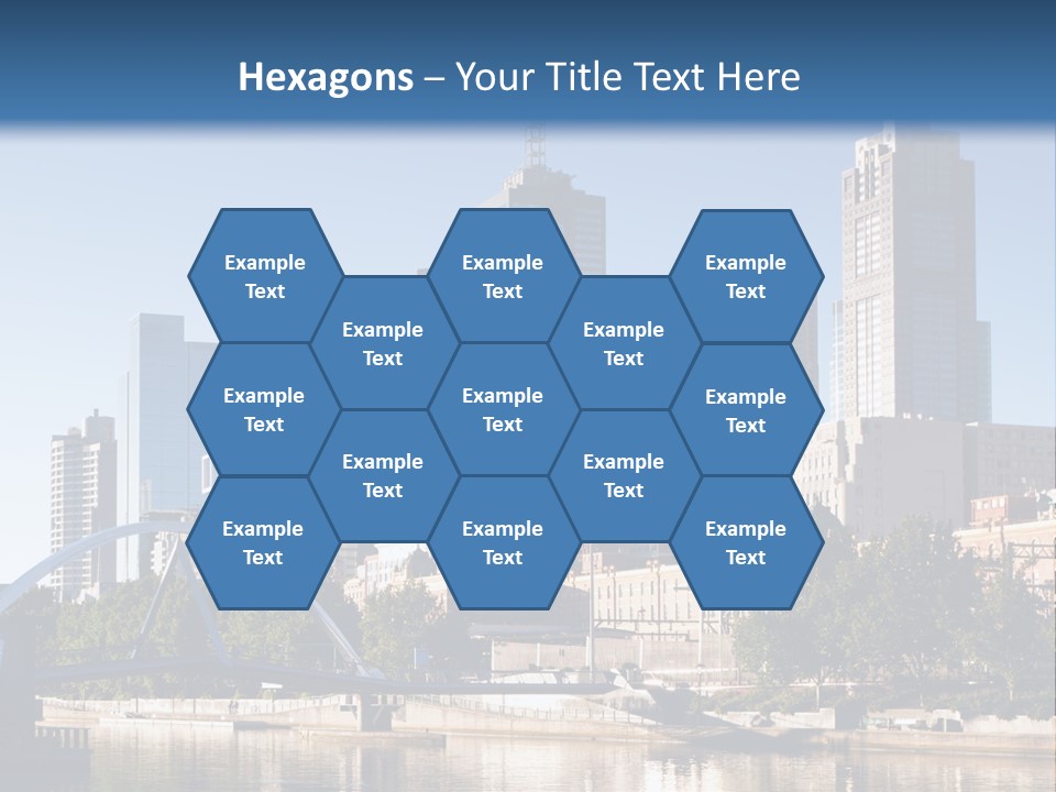 A City Skyline With A Bridge In The Foreground PowerPoint Template