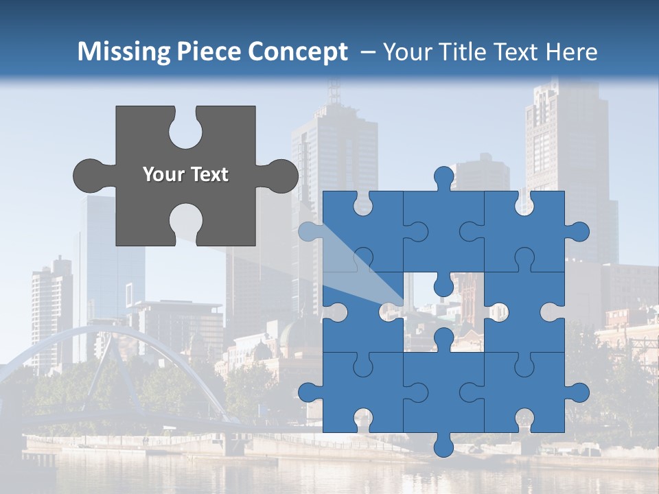 A City Skyline With A Bridge In The Foreground PowerPoint Template