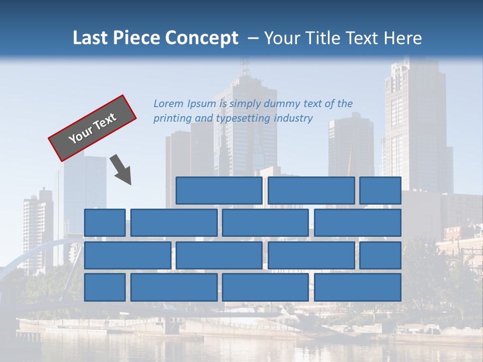 A City Skyline With A Bridge In The Foreground PowerPoint Template