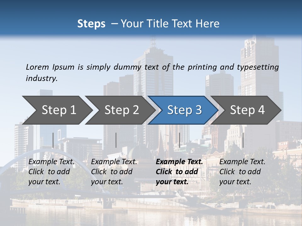 A City Skyline With A Bridge In The Foreground PowerPoint Template