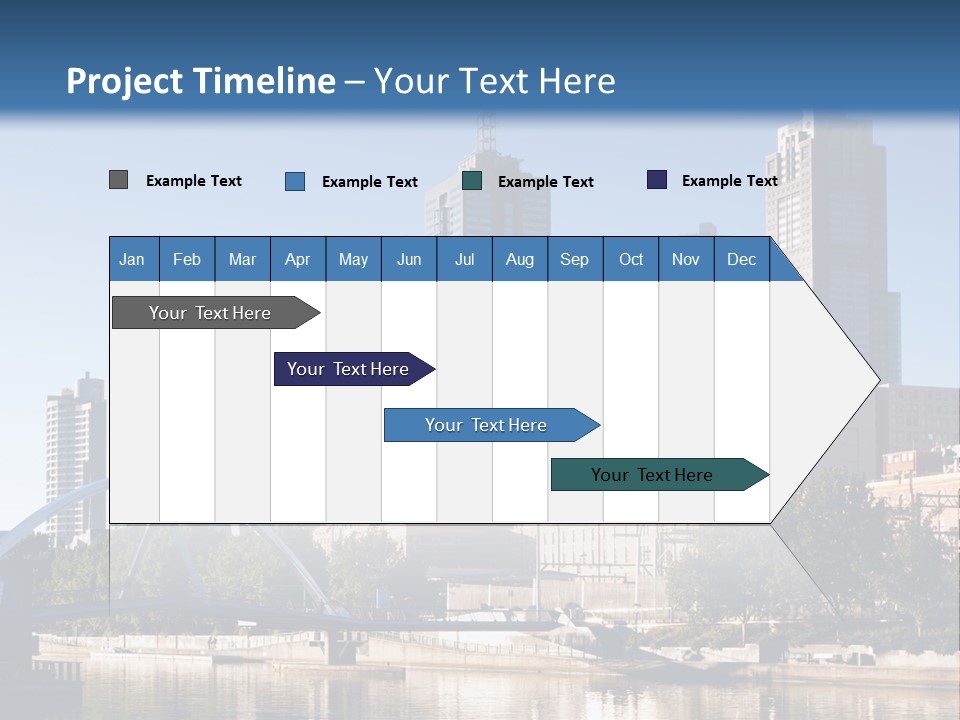 A City Skyline With A Bridge In The Foreground PowerPoint Template