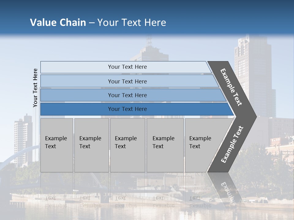 A City Skyline With A Bridge In The Foreground PowerPoint Template